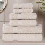 6 Piece Cotton Eco-Friendly Soft Absorbent Towel Set - Towel Set by Superior Brand