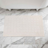 Nora Cotton Solid Absorbent Thick Checkered Washable Bath Mat Set of 2 - Bath Mats by Superior Brand