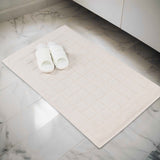 Nora Cotton Solid Absorbent Thick Checkered Washable Bath Mat Set of 2 - Bath Mats by Superior Brand