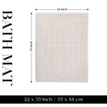 Nora Cotton Solid Absorbent Thick Checkered Washable Bath Mat Set of 2 - Bath Mats by Superior Brand