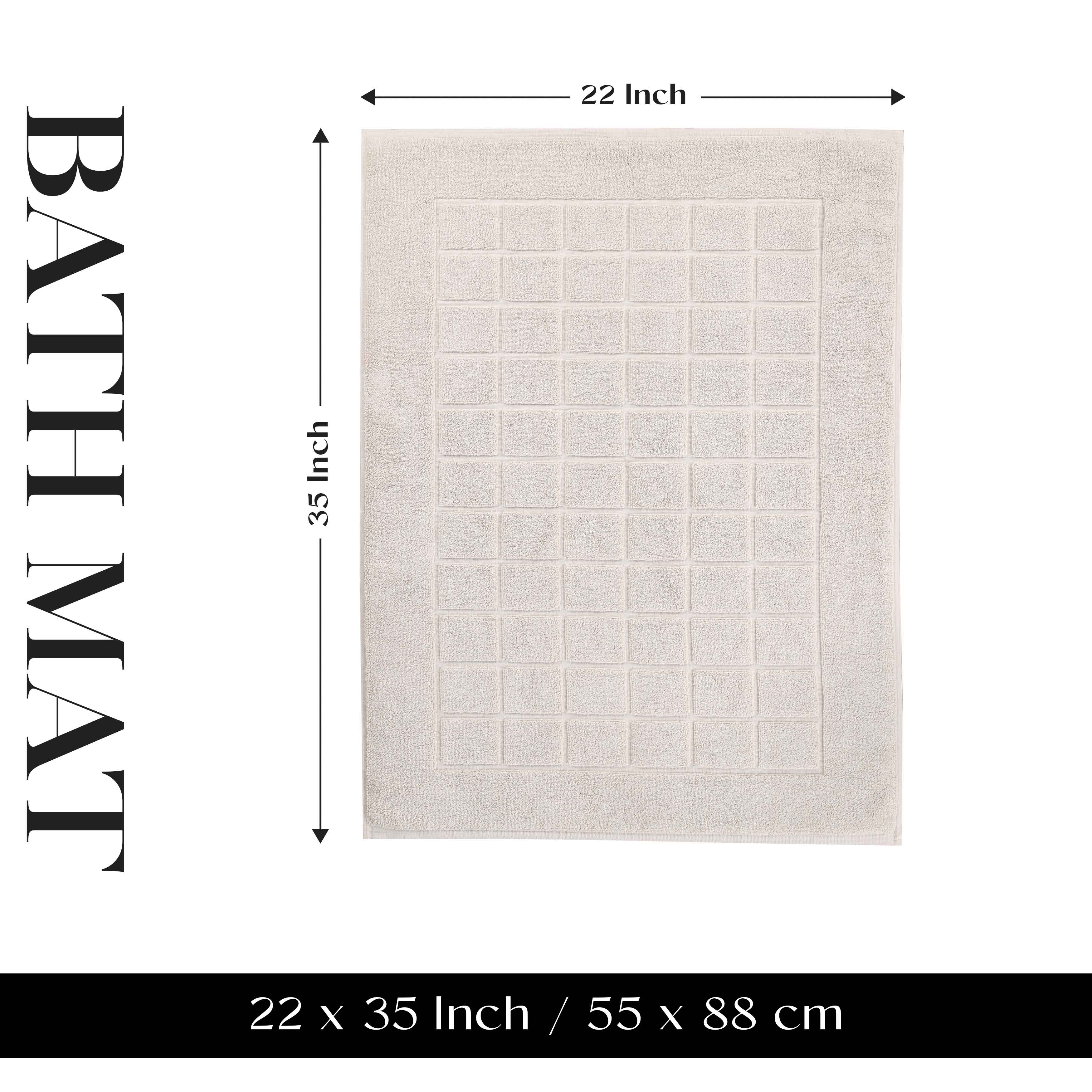 Nora Cotton Solid Absorbent Thick Checkered Washable Bath Mat Set of 2 - Bath Mats by Superior Brand