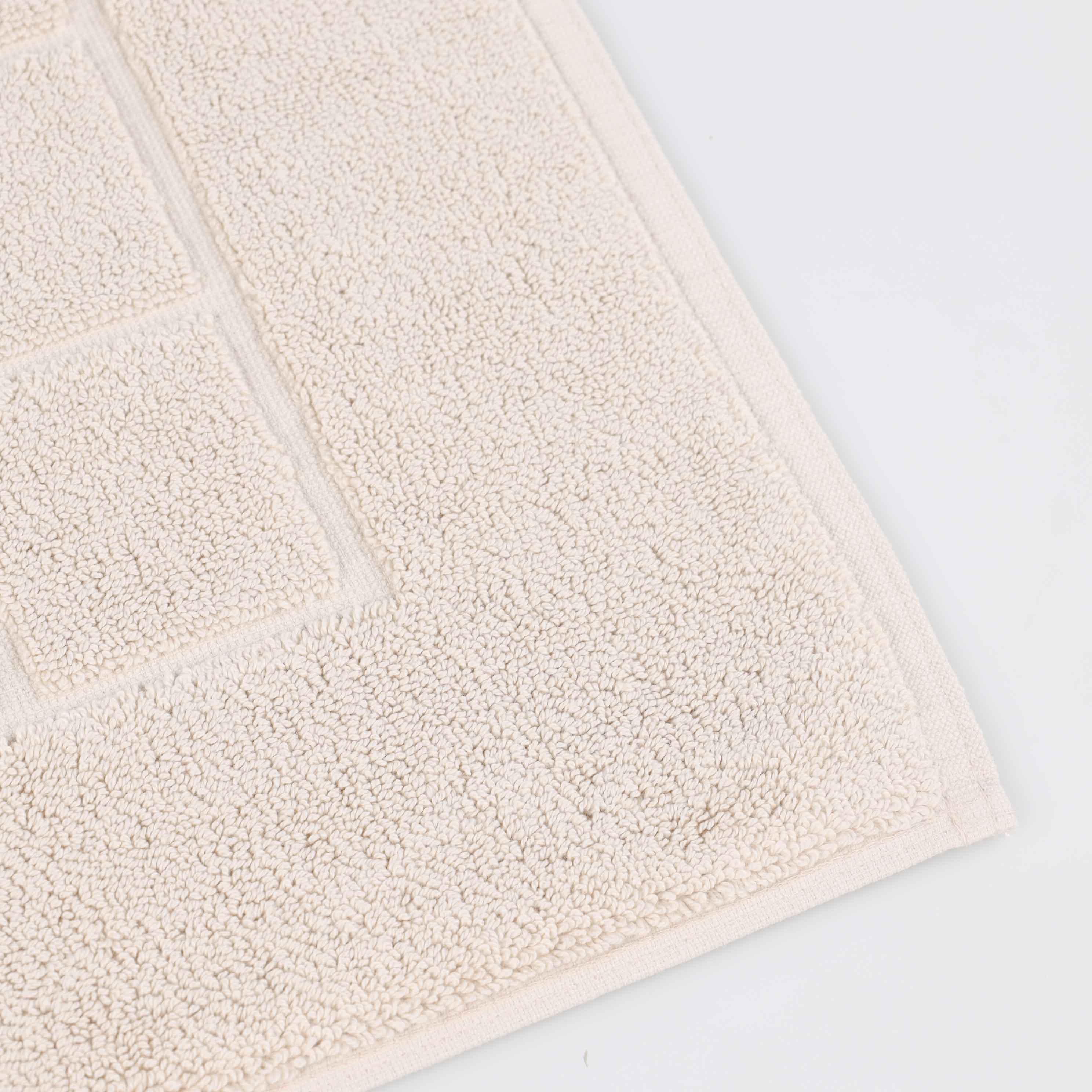 Nora Cotton Solid Absorbent Thick Checkered Washable Bath Mat Set of 2 - Bath Mats by Superior Brand
