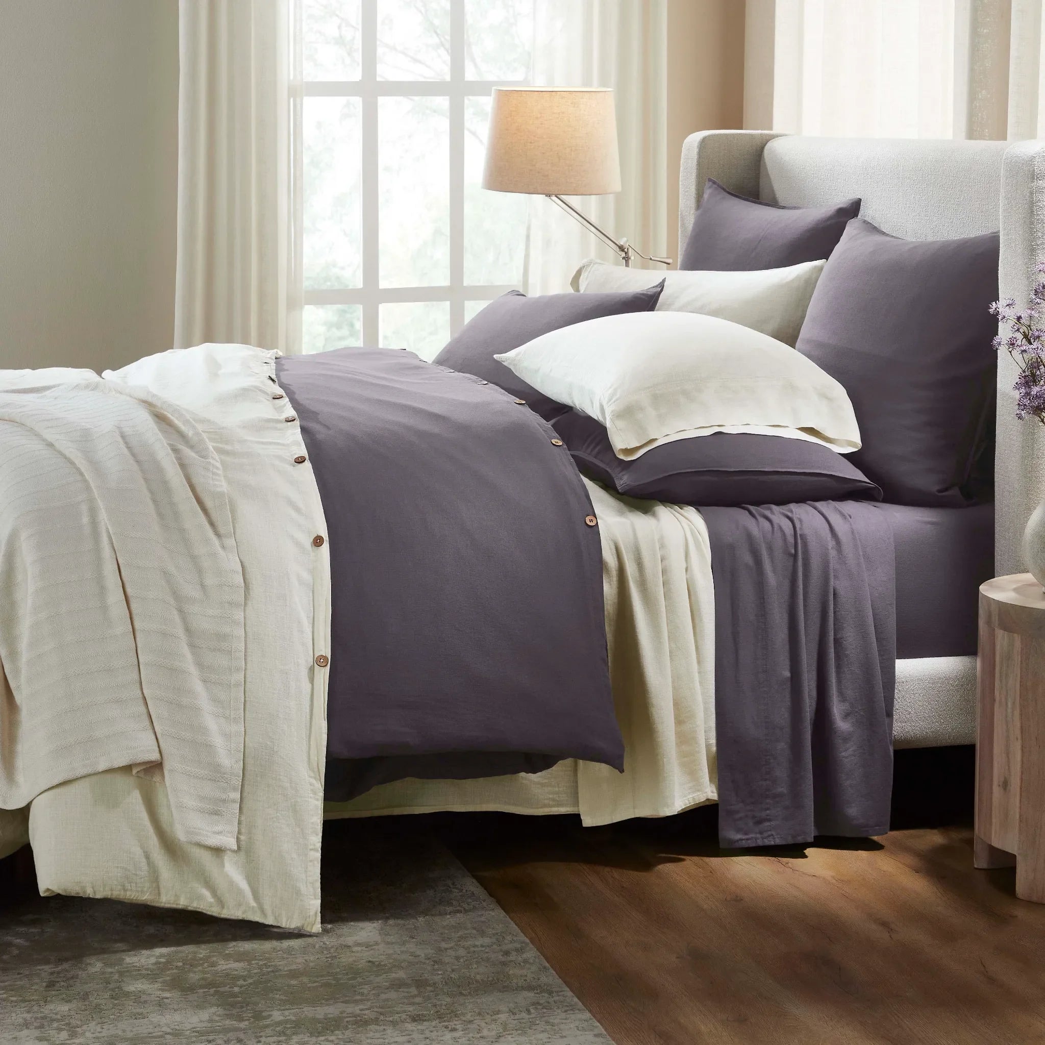 Chloe 100% Cotton Linen Texture Vintage Wash Deep Pocket Bed Sheet Set - Sheet Set by Superior Brand