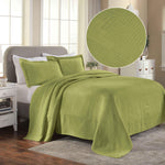Lightweight Cotton Bedspread Sets 3-Piece Geometric Fret Jacquard Matelassé Scalloped - Bedspread by Superior Brand