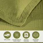 Lightweight Cotton Bedspread Sets 3-Piece Geometric Fret Jacquard Matelassé Scalloped - Bedspread by Superior Brand