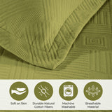 Lightweight Cotton Bedspread Sets 3-Piece Geometric Fret Jacquard Matelassé Scalloped - Bedspread by Superior Brand