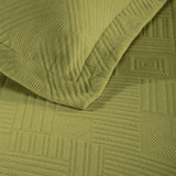 Lightweight Cotton Bedspread Sets 3-Piece Geometric Fret Jacquard Matelassé Scalloped - Bedspread by Superior Brand