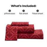 100% Cotton Flannel Bed Sheet Set Trellis Deep Pocket - Sheet Set by Superior Brand