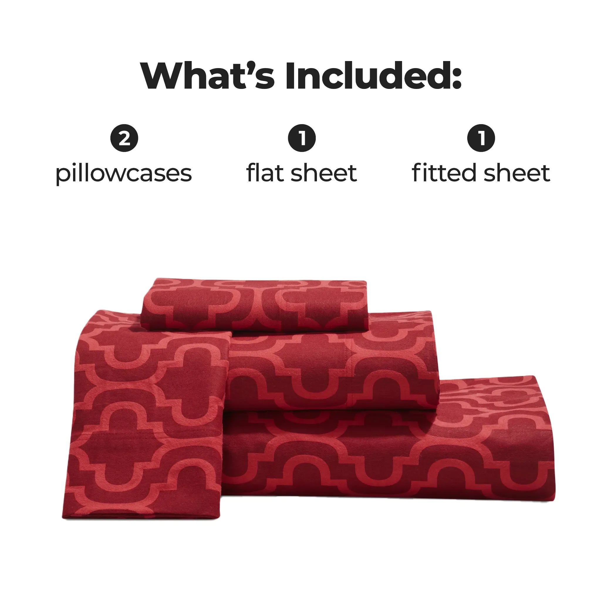 100% Cotton Flannel Bed Sheet Set Trellis Deep Pocket - Sheet Set by Superior Brand