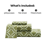 100% Cotton Flannel Bed Sheet Set Trellis Deep Pocket - Sheet Set by Superior Brand