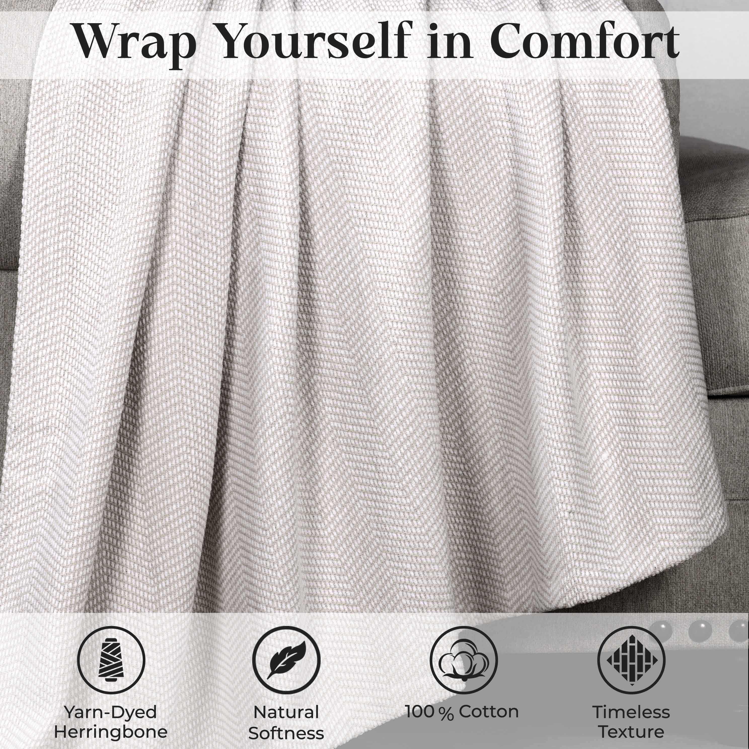 Maya Chenille Herringbone Soft Textured Medium Weight Cotton Blanket - Blanket by Superior Brand