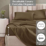 1200 Thread Count Cotton Rich Bed Sheet Set Solid Deep Pocket - Sheet Set by Superior Brand