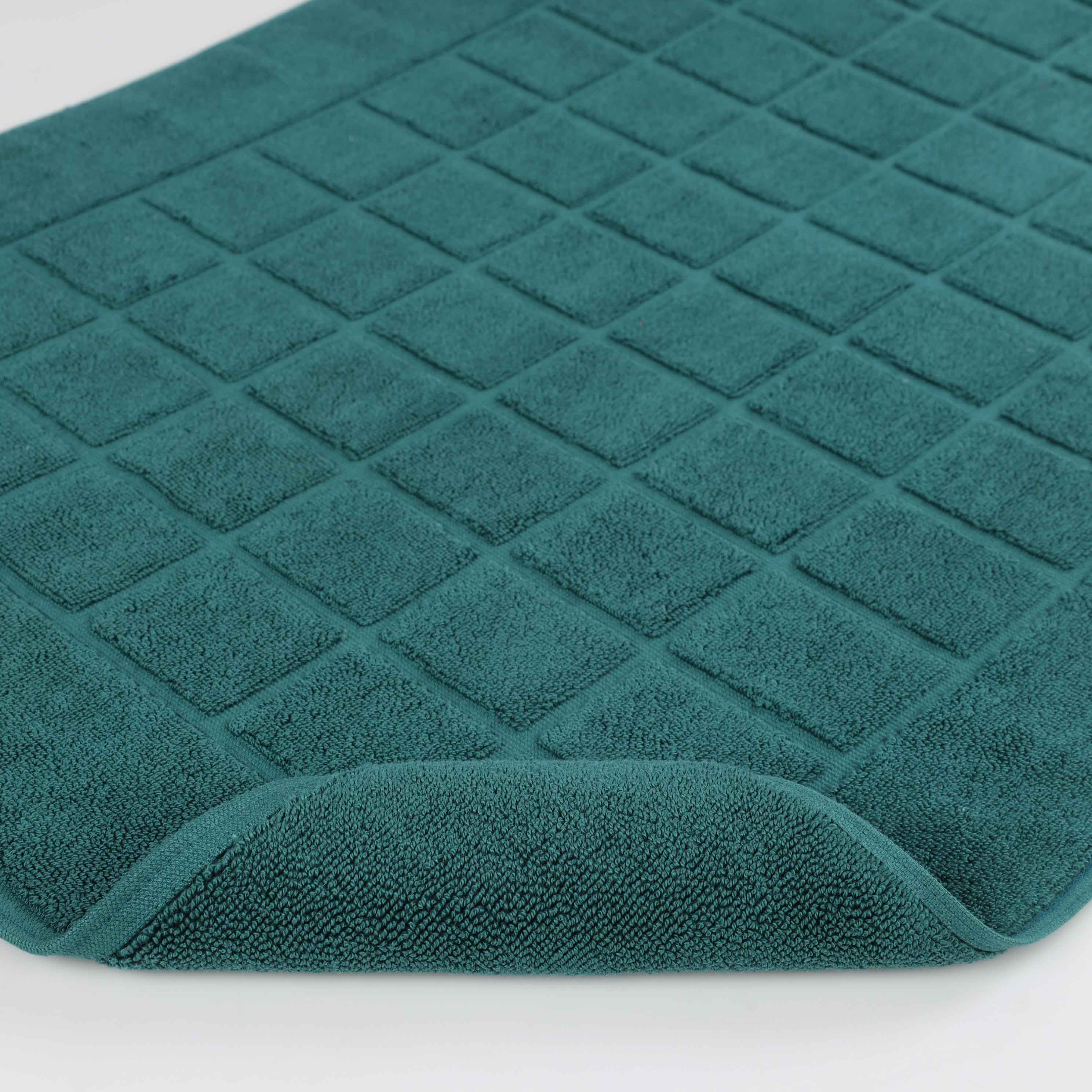 Nora Cotton Solid Absorbent Thick Checkered Washable Bath Mat Set of 2 - Bath Mats by Superior Brand