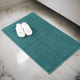 Nora Cotton Solid Absorbent Thick Checkered Washable Bath Mat Set of 2 - Bath Mats by Superior Brand