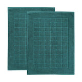 Nora Cotton Solid Absorbent Thick Checkered Washable Bath Mat Set of 2 - Bath Mats by Superior Brand