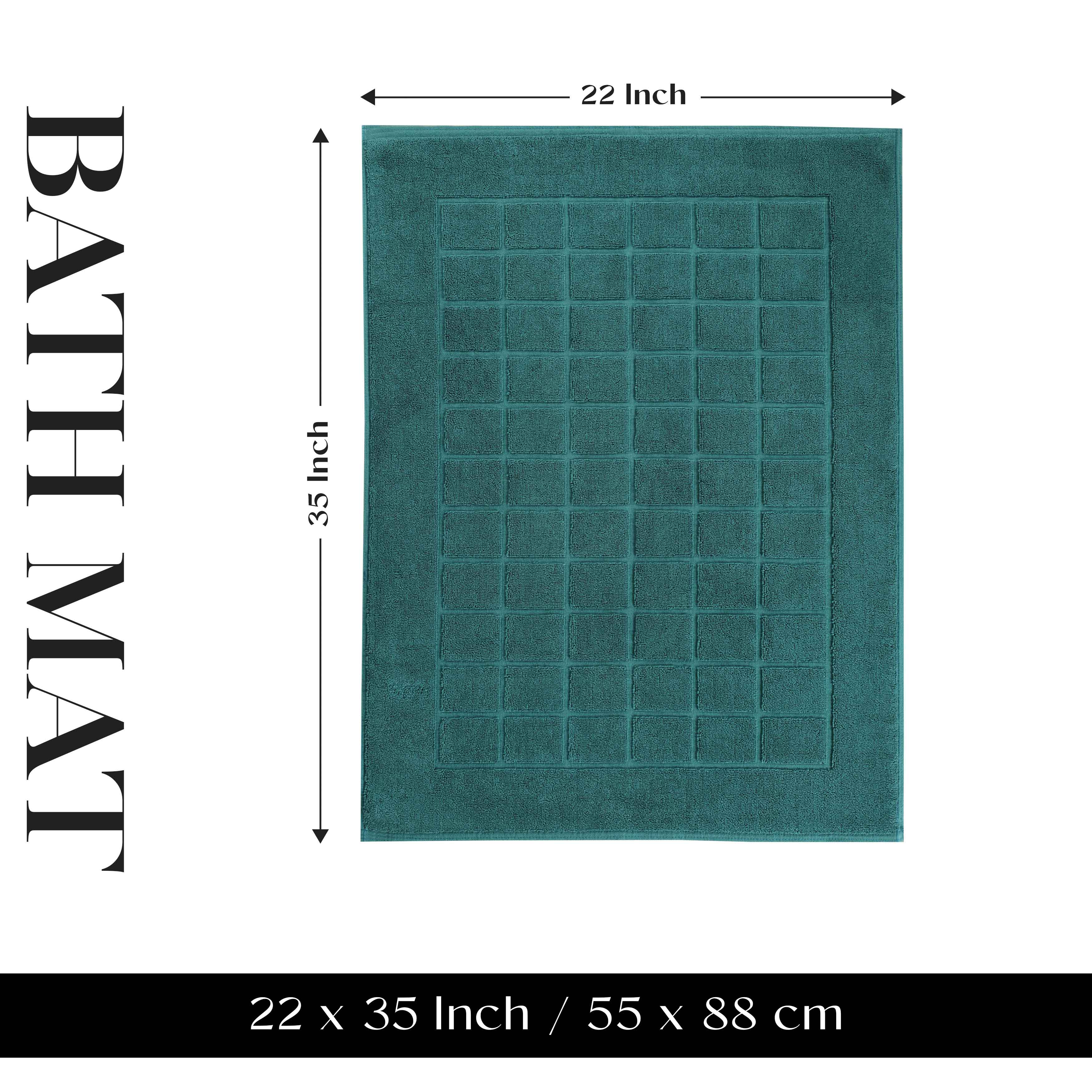 Nora Cotton Solid Absorbent Thick Checkered Washable Bath Mat Set of 2 - Bath Mats by Superior Brand