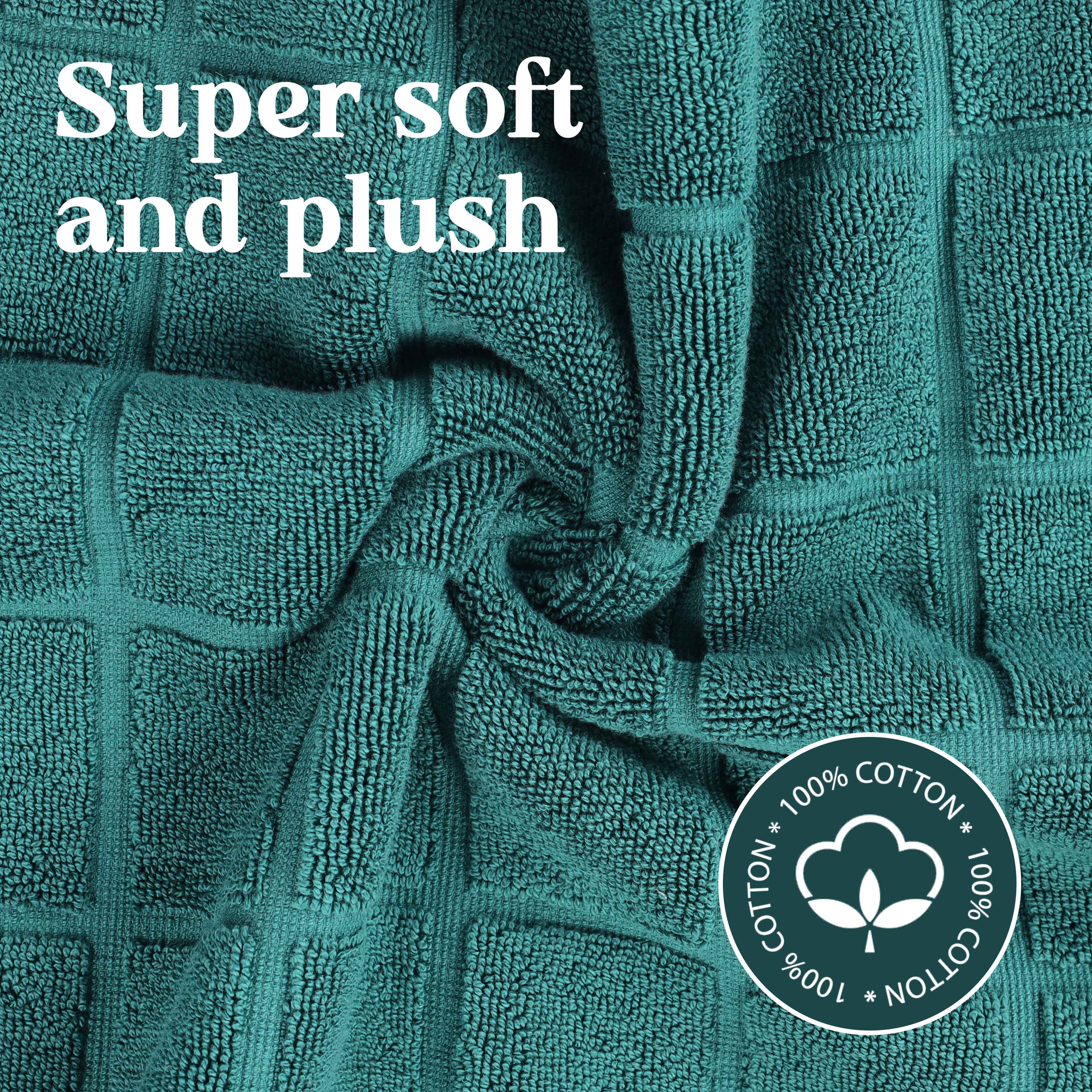 Nora Cotton Solid Absorbent Thick Checkered Washable Bath Mat Set of 2 - Bath Mats by Superior Brand