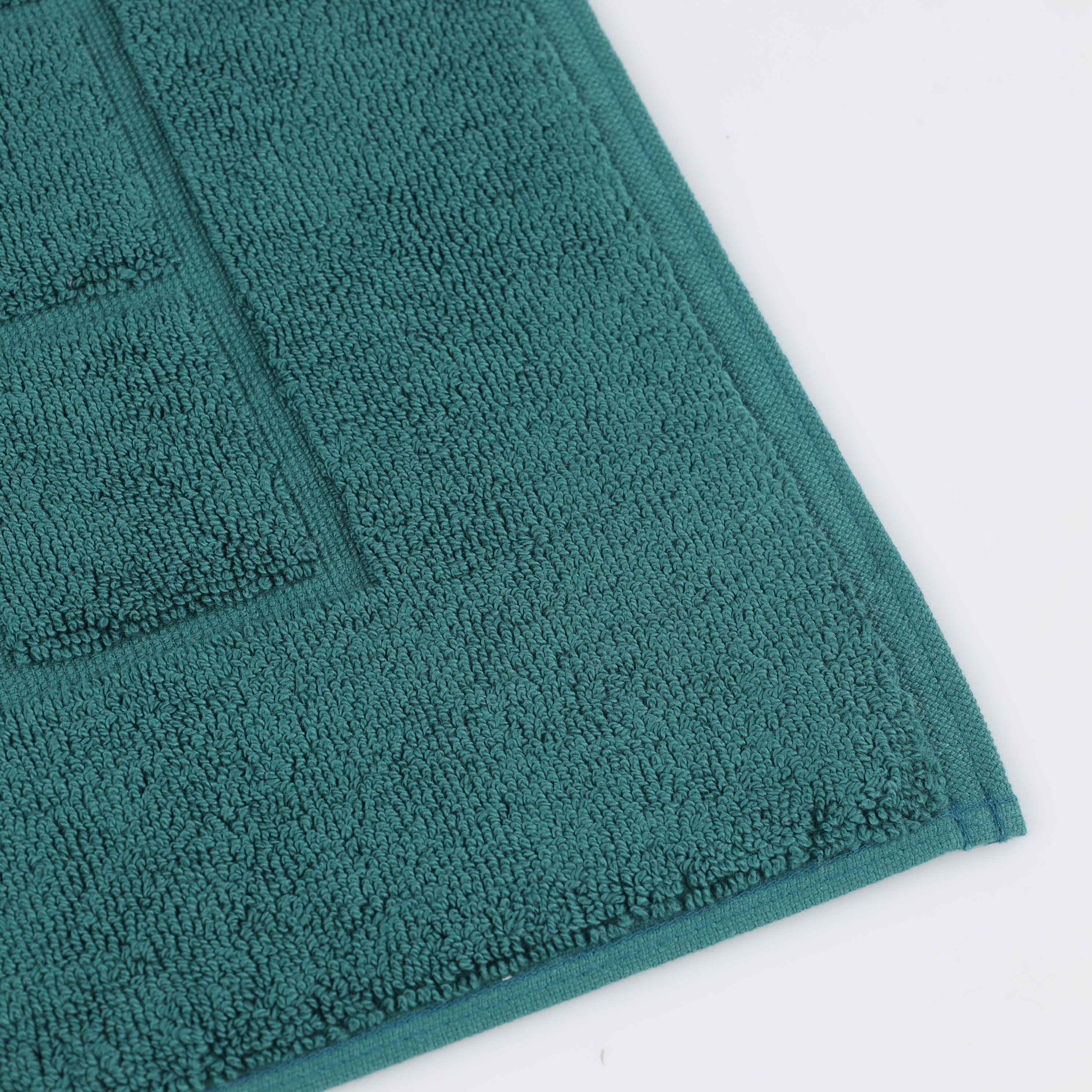 Nora Cotton Solid Absorbent Thick Checkered Washable Bath Mat Set of 2 - Bath Mats by Superior Brand