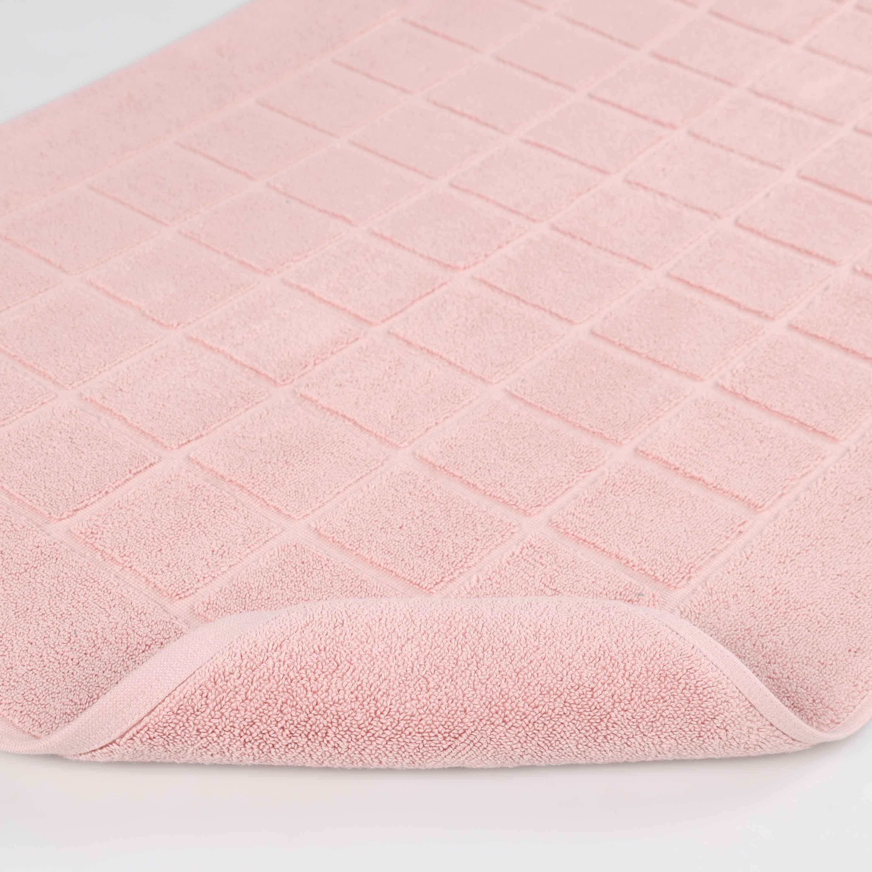 Nora Cotton Solid Absorbent Thick Checkered Washable Bath Mat Set of 2 - Bath Mats by Superior Brand