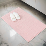 Nora Cotton Solid Absorbent Thick Checkered Washable Bath Mat Set of 2 - Bath Mats by Superior Brand