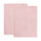 Nora Cotton Solid Absorbent Thick Checkered Washable Bath Mat Set of 2 - Bath Mats by Superior Brand