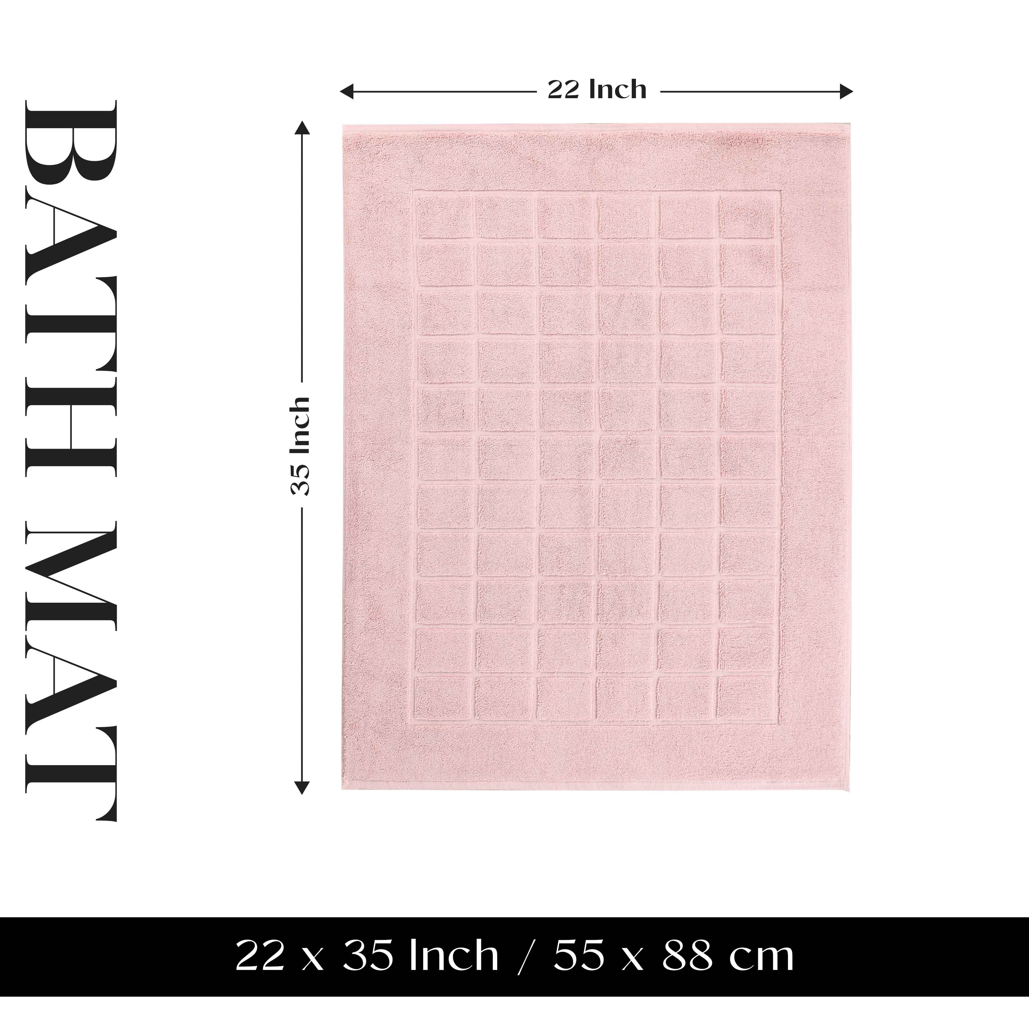 Nora Cotton Solid Absorbent Thick Checkered Washable Bath Mat Set of 2 - Bath Mats by Superior Brand