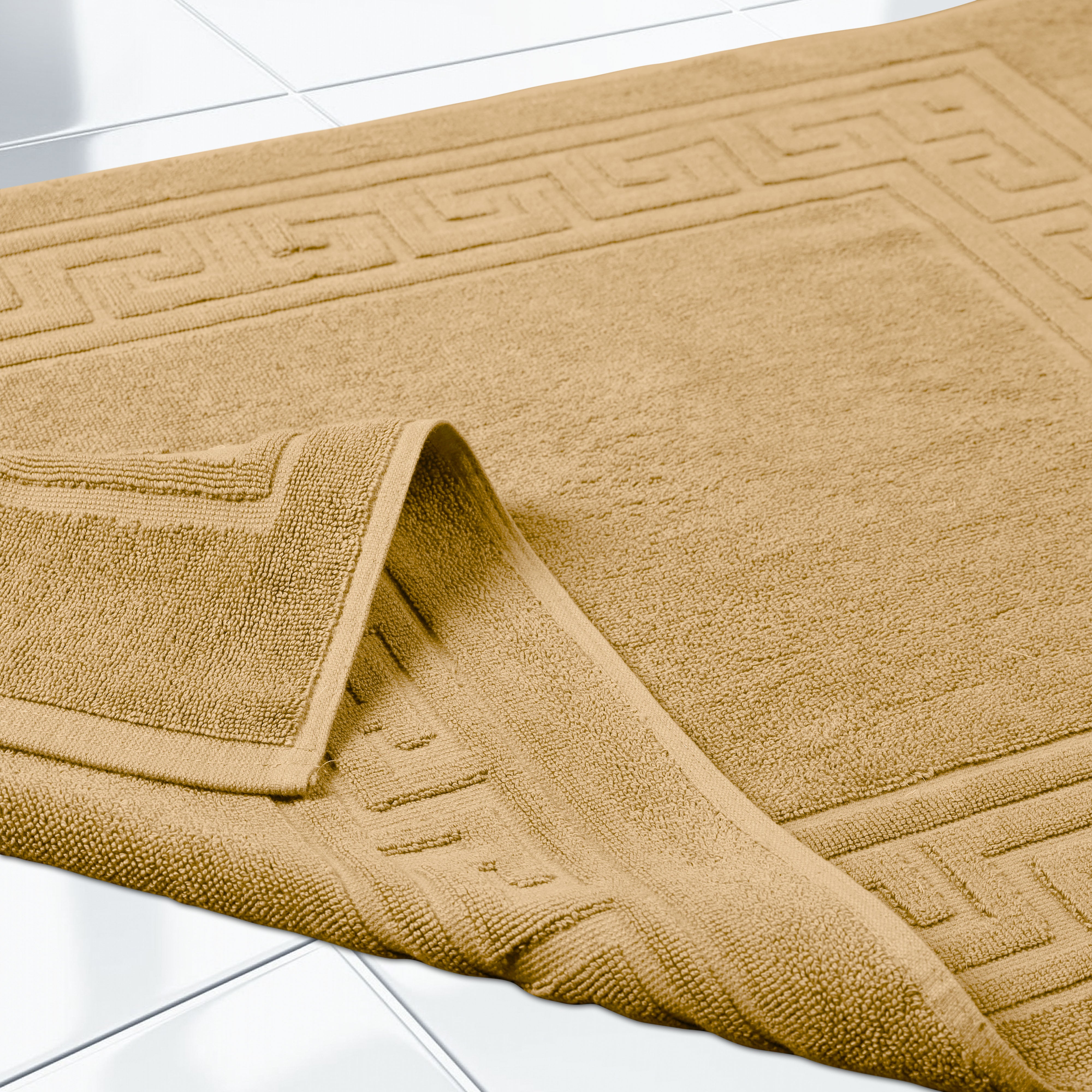Egyptian Cotton Greek Key Infinity Border Bath Mat Set of 2 - Bath Mats by Superior Brand