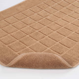 Nora Cotton Solid Absorbent Thick Checkered Washable Bath Mat Set of 2 - Bath Mats by Superior Brand