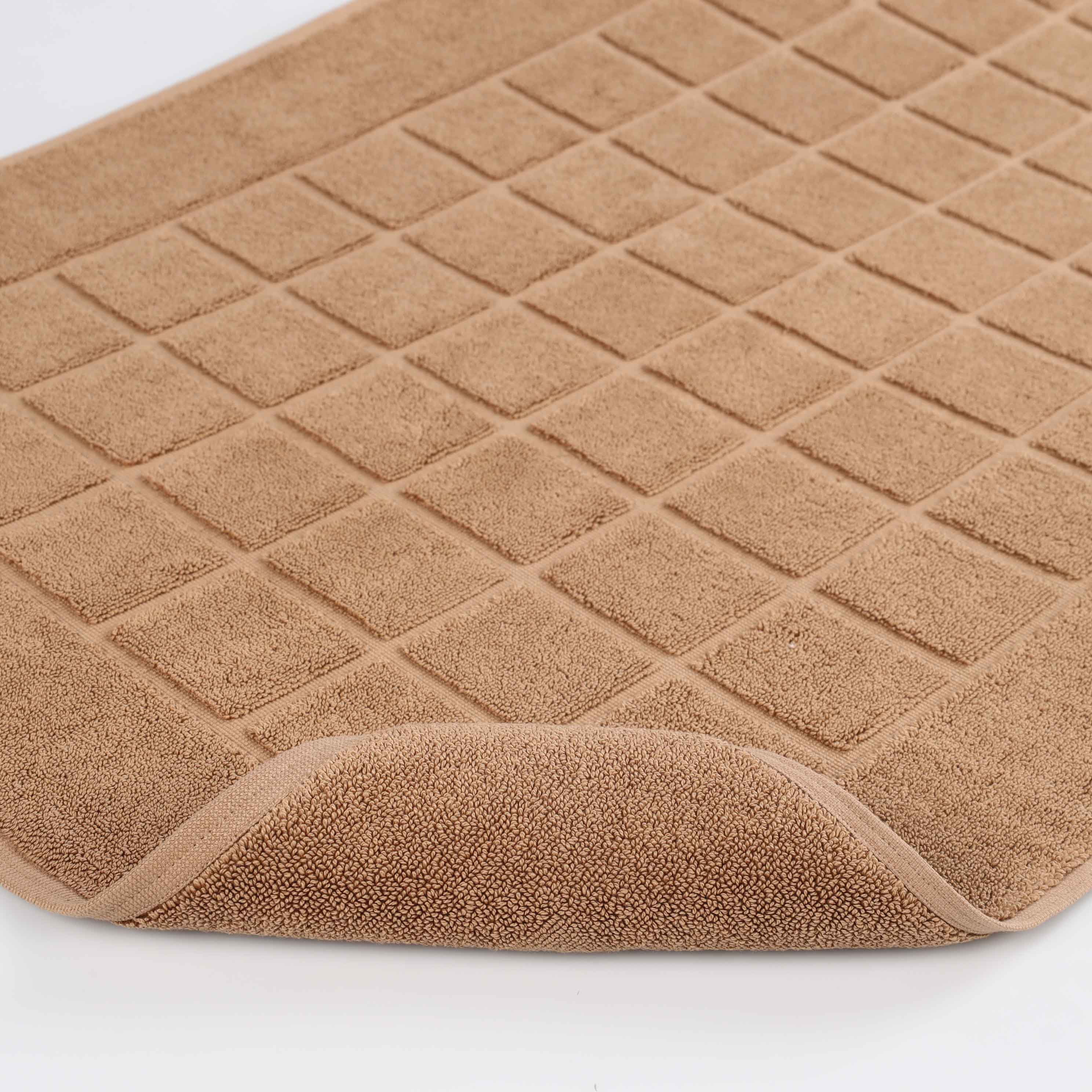 Nora Cotton Solid Absorbent Thick Checkered Washable Bath Mat Set of 2 - Bath Mats by Superior Brand