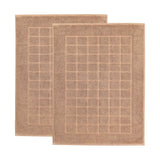 Nora Cotton Solid Absorbent Thick Checkered Washable Bath Mat Set of 2 - Bath Mats by Superior Brand