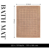 Nora Cotton Solid Absorbent Thick Checkered Washable Bath Mat Set of 2 - Bath Mats by Superior Brand