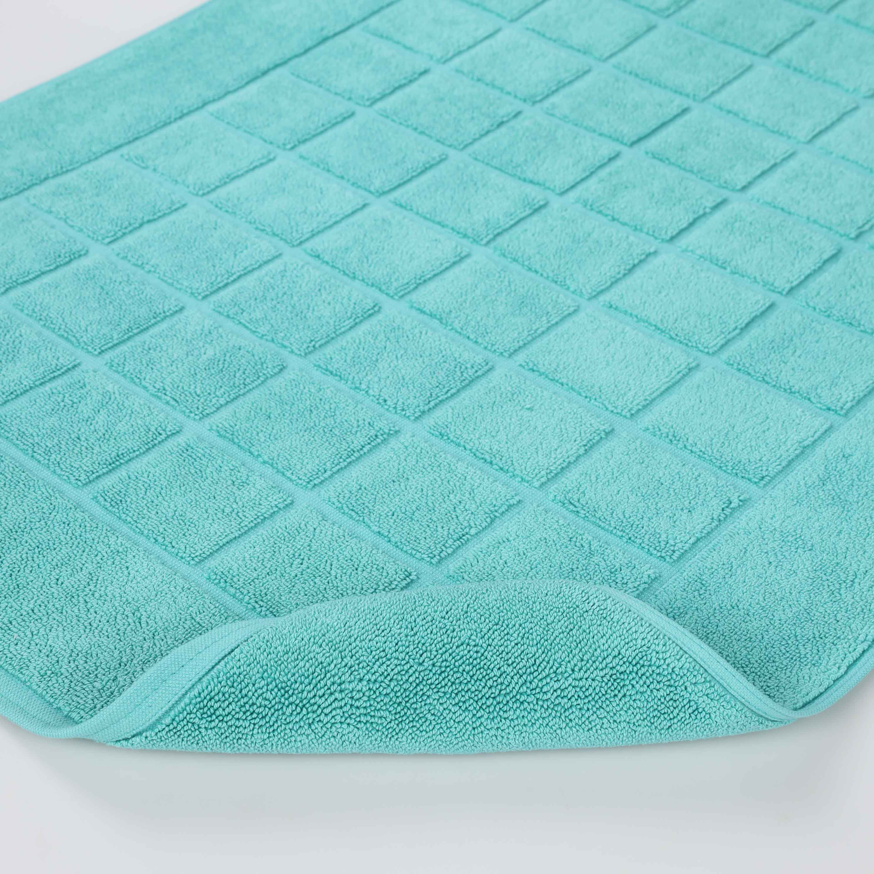 Nora Cotton Solid Absorbent Thick Checkered Washable Bath Mat Set of 2 - Bath Mats by Superior Brand