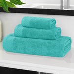 Egyptian Cotton Basketweave Solid Towel Set 3 Piece - Egyptian Cotton Towel Set by Superior Brand