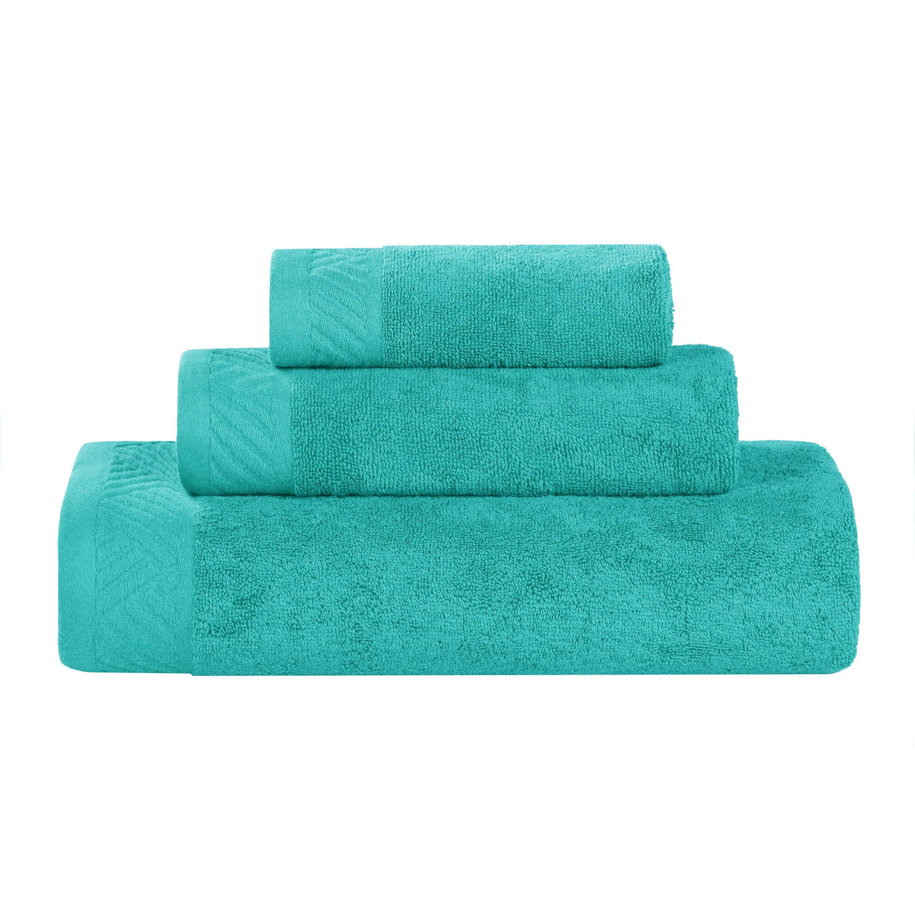 Egyptian Cotton Basketweave Solid Towel Set 3 Piece - Egyptian Cotton Towel Set by Superior Brand