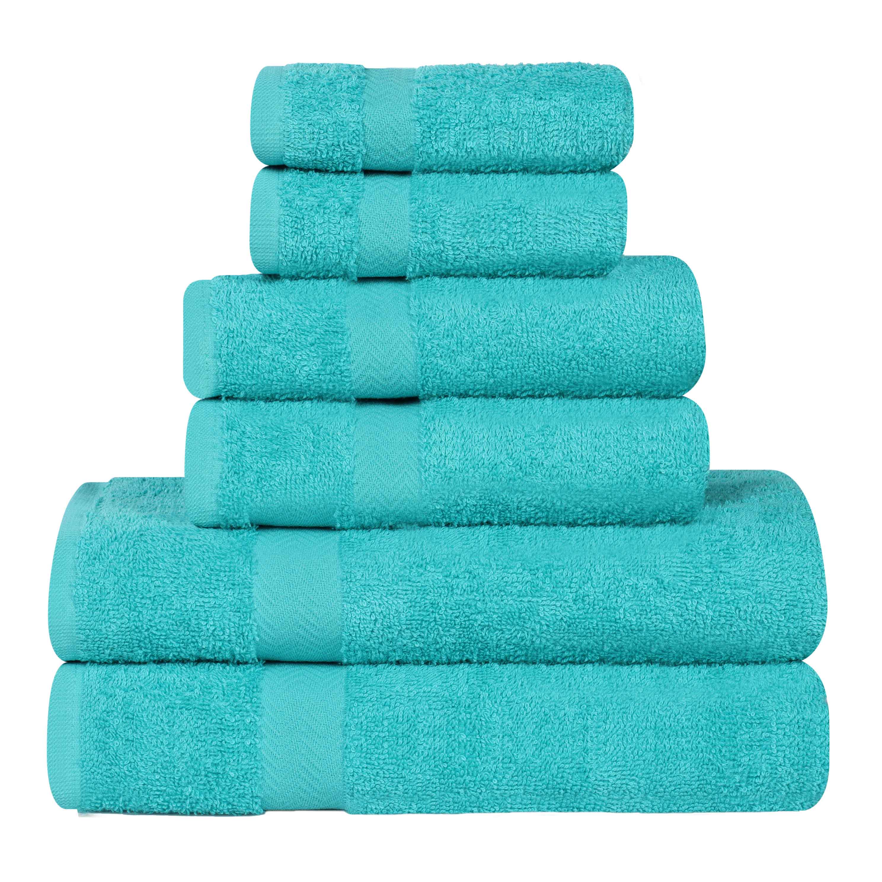 6 Piece Cotton Eco-Friendly Soft Absorbent Towel Set - Towel Set by Superior Brand