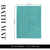 Nora Cotton Solid Absorbent Thick Checkered Washable Bath Mat Set of 2 - Bath Mats by Superior Brand
