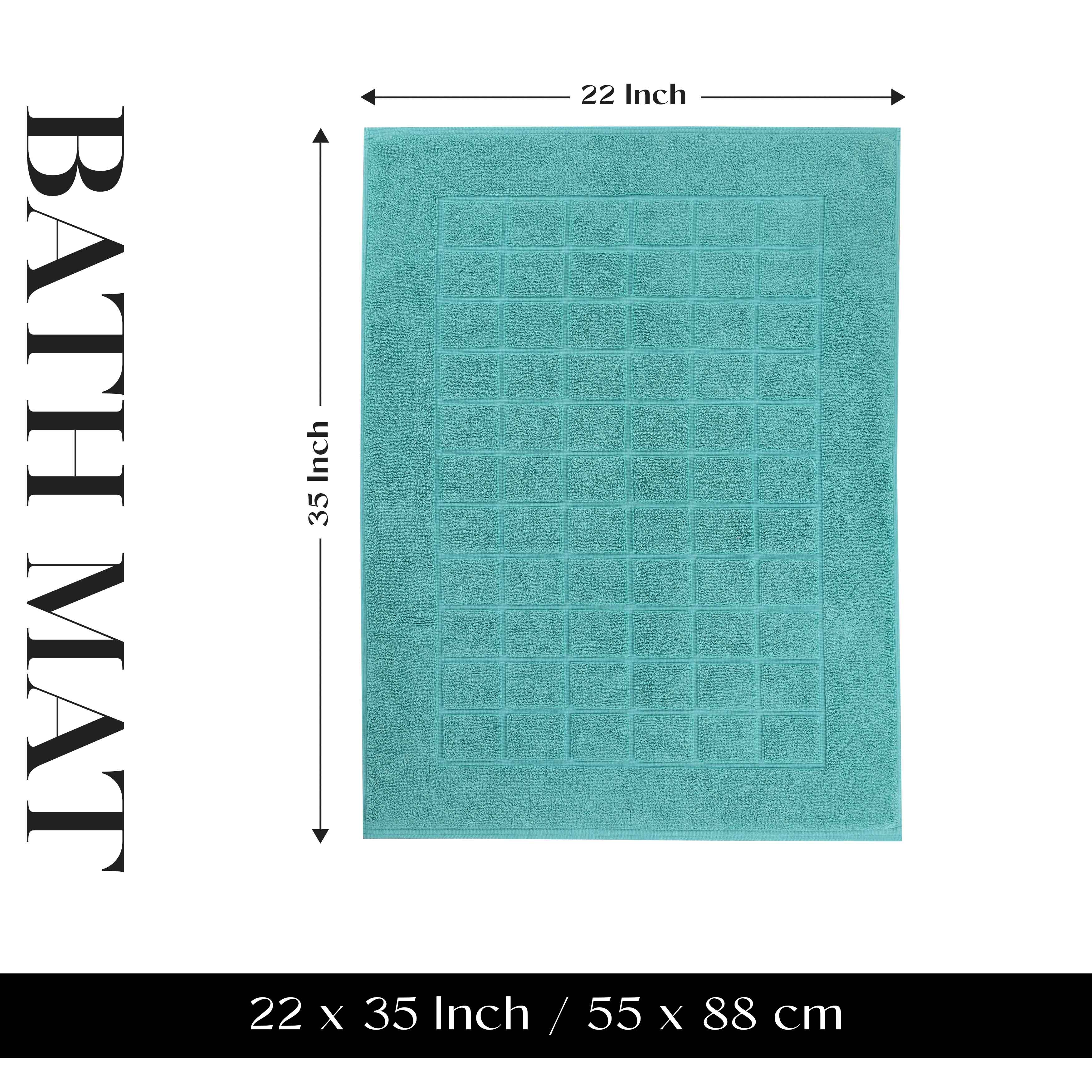 Nora Cotton Solid Absorbent Thick Checkered Washable Bath Mat Set of 2 - Bath Mats by Superior Brand
