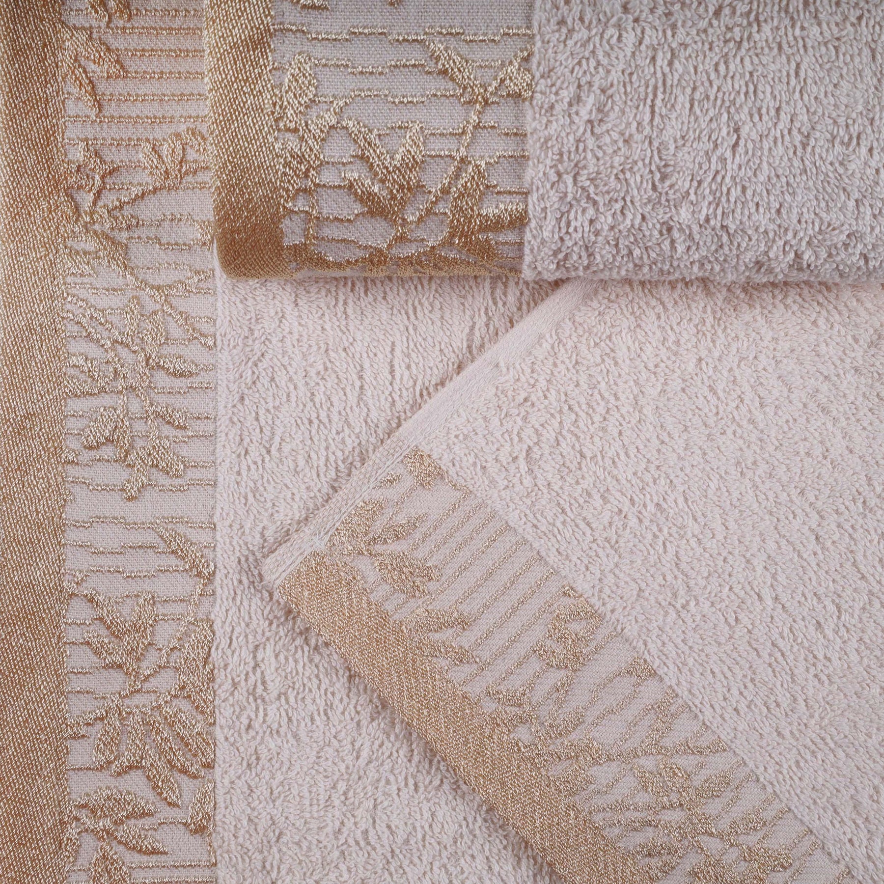 Superior Wisteria Cotton Floral Jacquard Border Hand Towels (Set of 4)