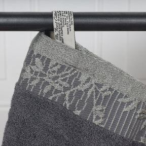 Superior Wisteria Cotton Floral Jacquard 6 Piece Towel Set -  grey