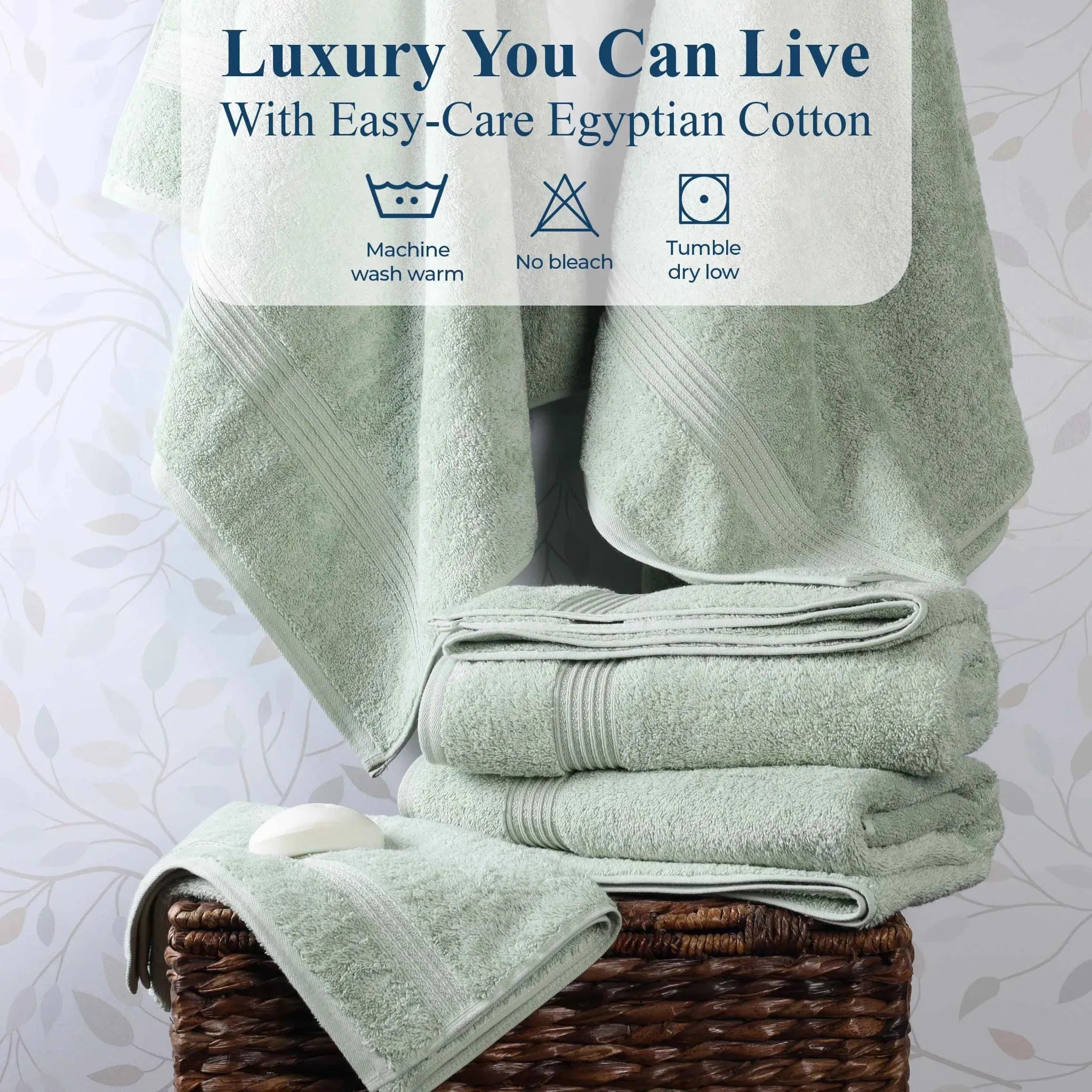 Egyptian Cotton Heritage Plush Towel Set 3 Piece - Egyptian Cotton Towel Set by Superior Brand