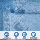 Wisteria Cotton Medium Weight Floral Jacquard Border 12 Piece Towel Set - Towel Set by Superior Brand