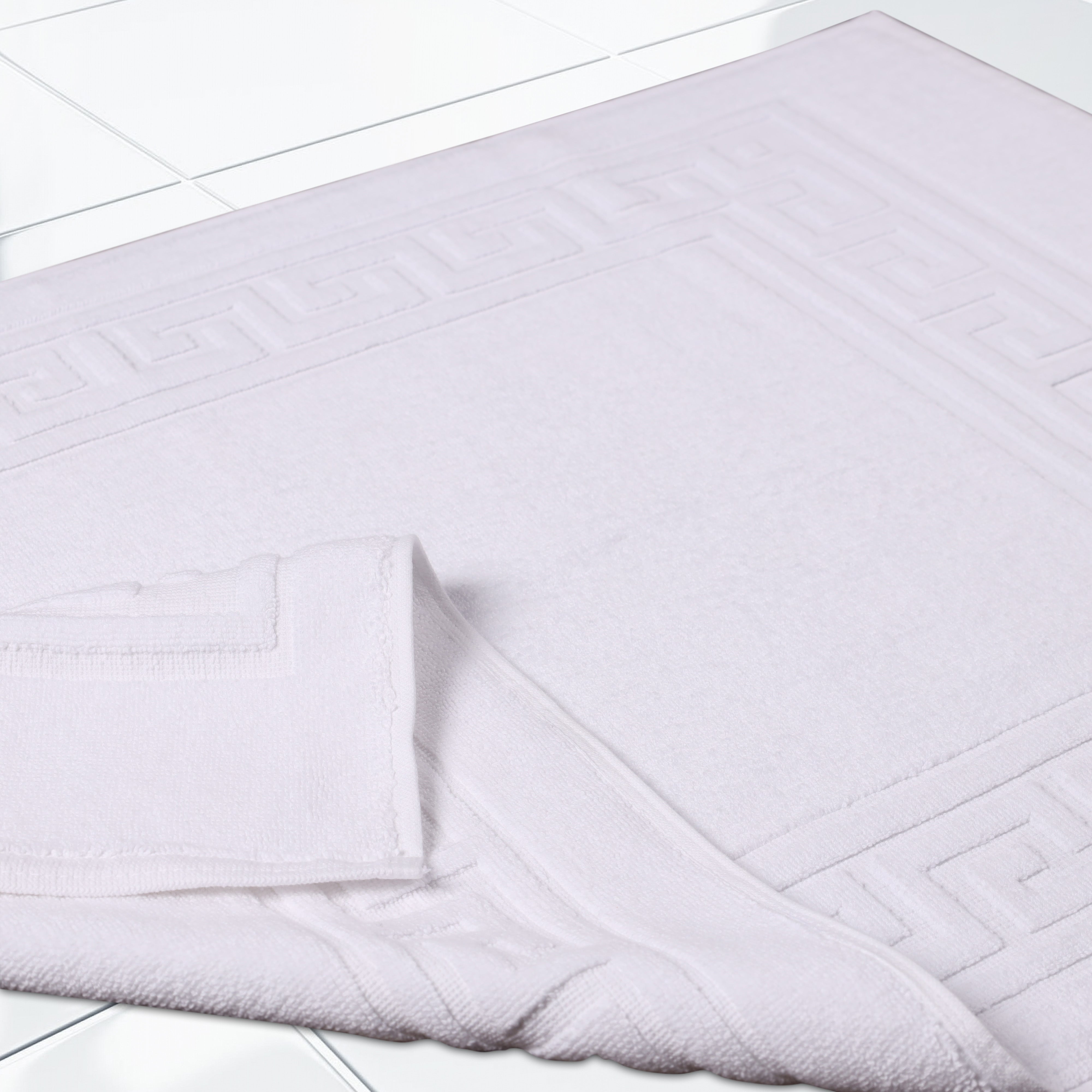 Egyptian Cotton Greek Key Infinity Border Bath Mat Set of 2 - Bath Mats by Superior Brand