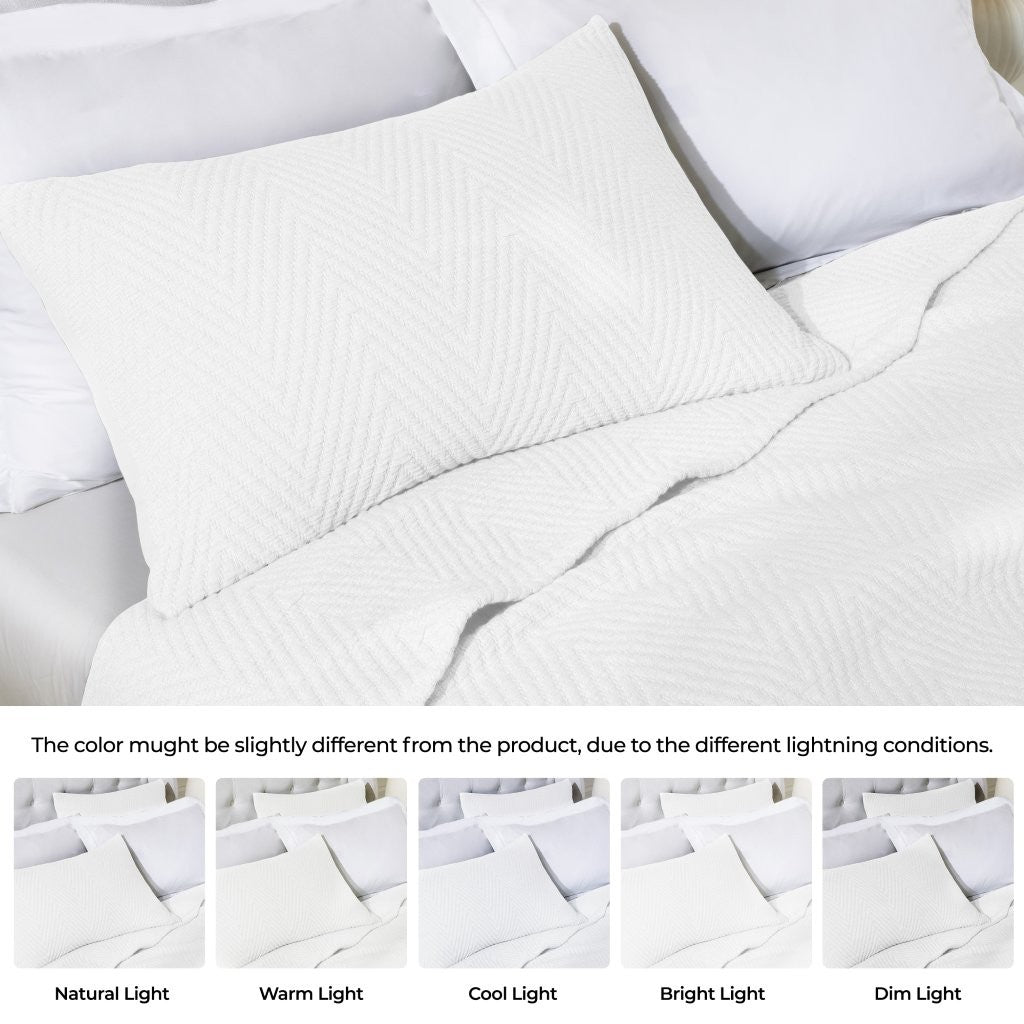 Aswan Cotton Medium Weight Textured Modern Chevron Woven Coverlet - Coverlet by Superior Brand