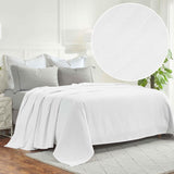 Milan Cotton Textured Jacquard Striped Lightweight Woven Blanket - Blanket by Superior Brand