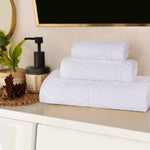 Chevron Zero Twist Jaquard Cotton 3 Piece Bathroom Towel Set - Towel Set by Superior Brand