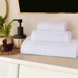 Chevron Zero Twist Jaquard Cotton 3 Piece Bathroom Towel Set - Towel Set by Superior Brand