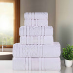 Sadie Zero Twist Cotton Solid and Jacquard Floral 6 Piece Towel Set - Towel Set by Superior Brand