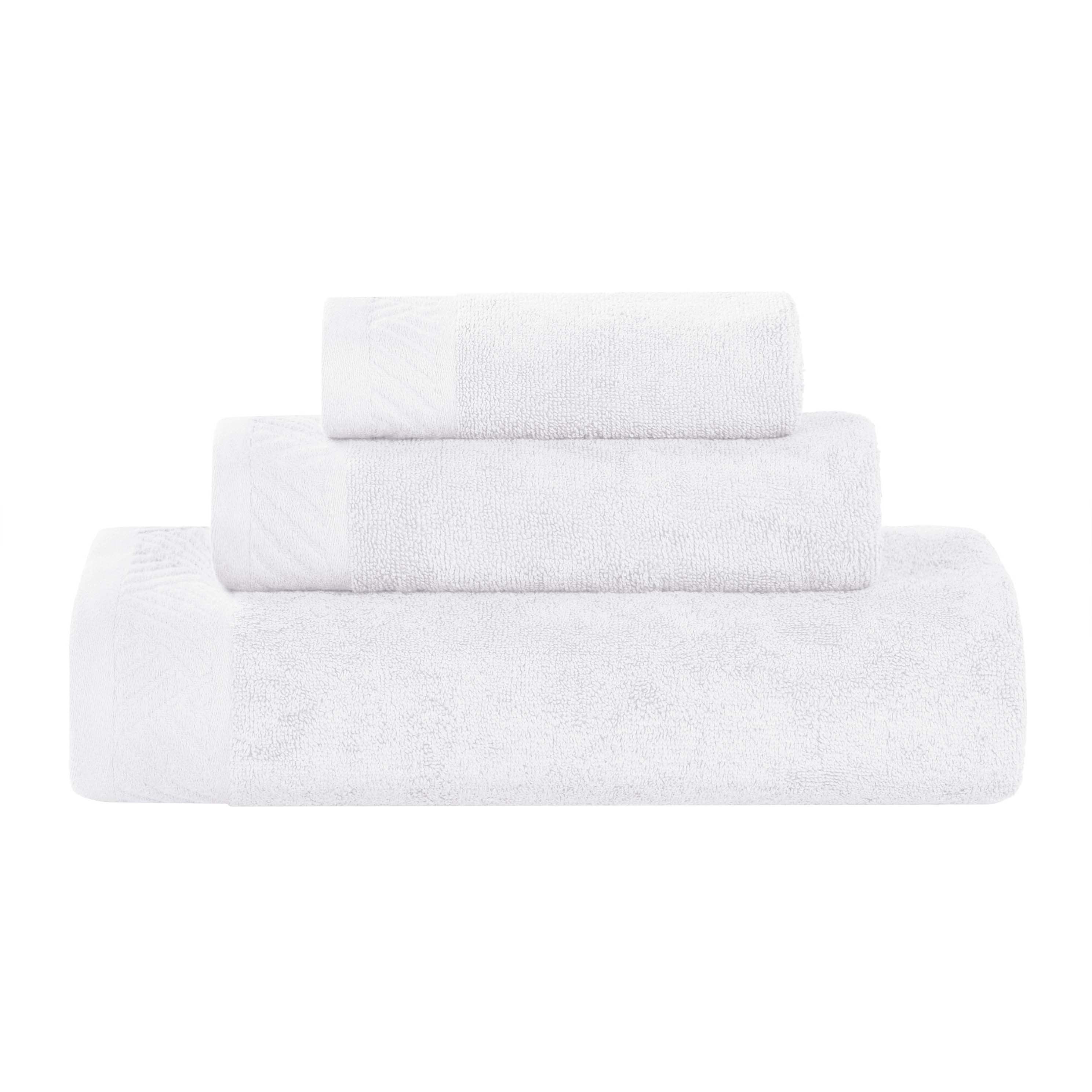 Egyptian Cotton Basketweave Solid Towel Set 3 Piece - Egyptian Cotton Towel Set by Superior Brand