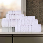 Sadie Zero Twist Cotton Solid and Jacquard Floral 6 Piece Towel Set - Towel Set by Superior Brand