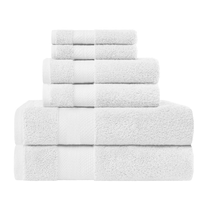Turkish Cotton Highly Absorbent Solid 6 Piece Towel Set